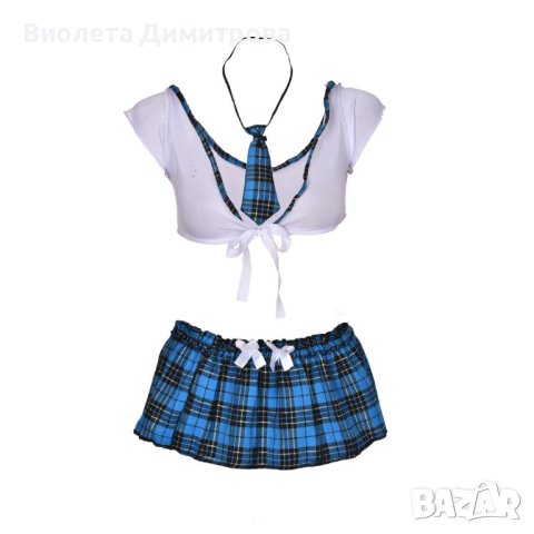 K918 Секси костюм на палава ученичка. Еротичен костюм на ученичка. Секси облекло за жени, снимка 2 - Бельо - 35042295