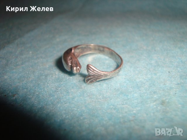 ФИГУРАЛЕН СТАР СРЕБЪРЕН ПРЪСТЕН ДЕЛФИН ВИСОКА ПРОБА СРЕБРО ХУДОЖЕСТВЕНА МАЙСТОРСКА ИЗРАБОТКА 26893, снимка 7 - Пръстени - 34884073