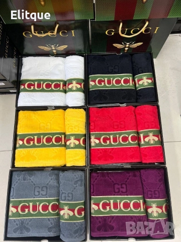 хавлиени кърпи 2 броя 50*90 70*140 %100 памук Gucci barbie hermes Christian Dior , снимка 2 - Други стоки за дома - 52907631