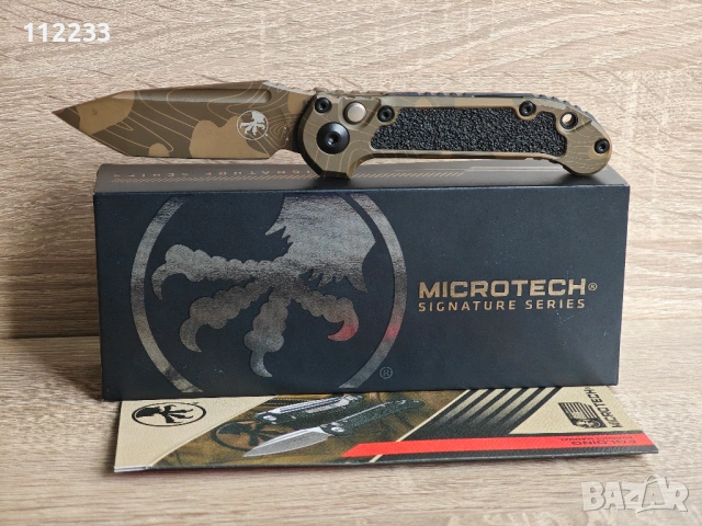 Microtech LUDT Gen III T/E Signature Automatic Knife Badlands Camo Aluminum M390MK by Tony Marfione.