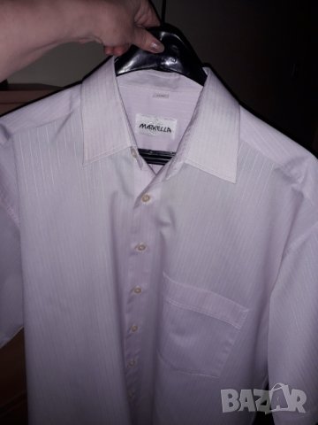 Мъжка риза къс ръкав Markella светлолилава XL-2XL , снимка 1 - Ризи - 29161558