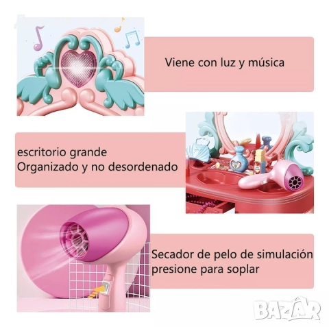 Тоалетка със столче и огледало, със светлини и аксесоари , снимка 7 - Други - 52735391