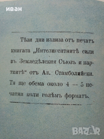 Принципите на българският земеделски съюз - Ал.Стамболийски - 1990г. Фототипно издание., снимка 4 - Българска литература - 44568526