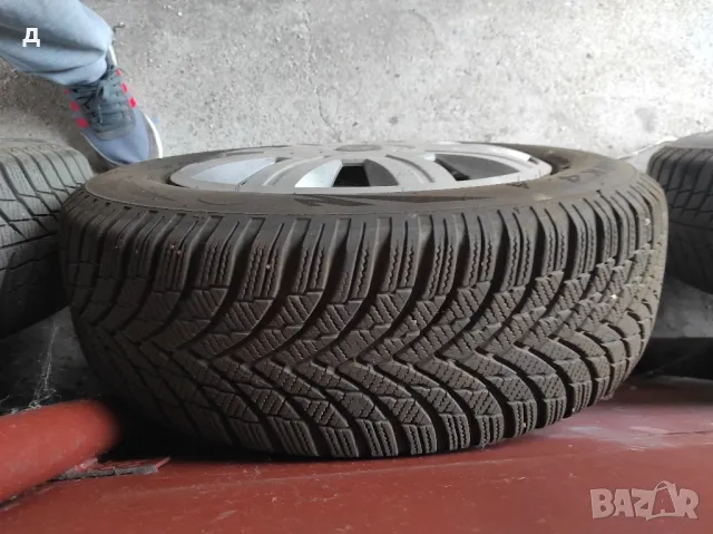 Метални джанти със зимни гуми и тасове 5x112. ,6Jx15H2, Et47 VW,AUDI, SKODA, снимка 3 - Гуми и джанти - 47478950