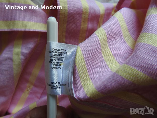 GANT Мъжка риза с дълъг ръкав (XL) раирана розова, снимка 9 - Ризи - 34063265