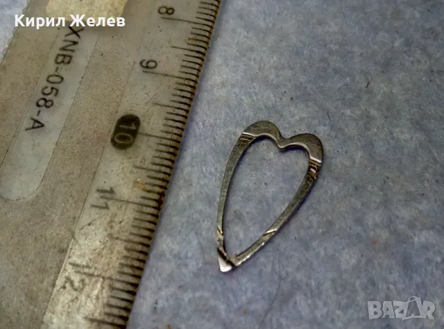 СТАР СТИЛНО ОРНАМЕНТИРАН НЕЖЕН СРЕБЪРЕН ПЕНДАНТ СЪРЧИЦЕ СРЕБРО ВИСОКА ПРОБА с БЯЛА ПОЗЛАТА 49487, снимка 10 - Антикварни и старинни предмети - 49682718