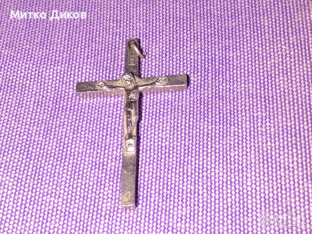 Medium Sterling Silver Inri Cross -39х24мм сребърно католическо кръстче Италия