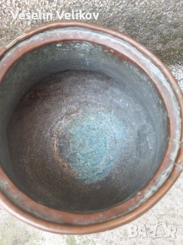 Голямо медно гърне/кашпа/саксия, снимка 2 - Декорация за дома - 51306021