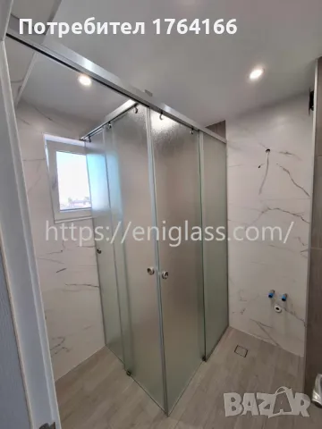 Душ кабина с прозрачно стъкло със скрита плъзгаща система от ЕНИГЛАС, снимка 3 - Душ кабини и вани - 47691512
