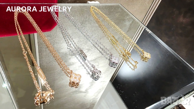 Van Cleef & Arpels VCA Gold Diamond Sweet Alhambra Clover Дамско Колие, снимка 11 - Колиета, медальони, синджири - 53243039