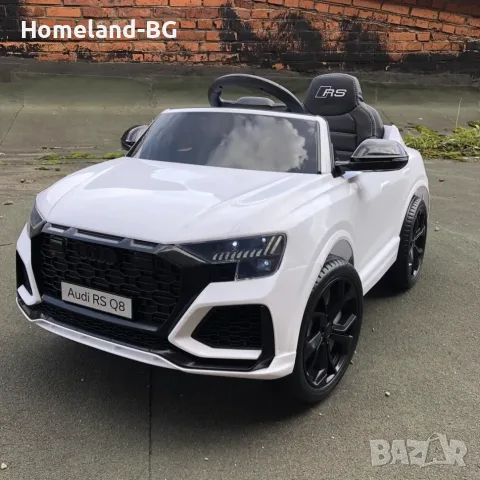 Акумулаторна кола Audi RS Q8 с WiFi меки гуми и кожена седалка и MP3 12V металик, снимка 4 - Детски велосипеди, триколки и коли - 56049594