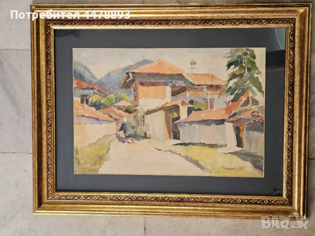 Картина Димитър Паунов пейзаж 1936 година., снимка 6 - Антикварни и старинни предмети - 54188060