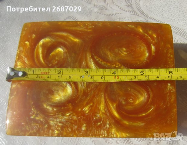 Кутии  кутия каталин, цвят кехлибар и свещник, снимка 9 - Други ценни предмети - 32156986