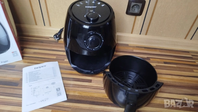 Мини Фритюрник с горещ въздух Beper P101FRI001, 1000W, 2 л, Черен, снимка 3 - Фритюрници - 42457378
