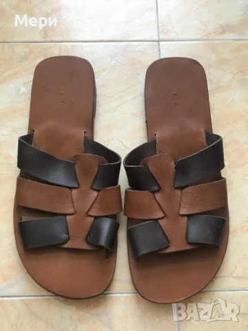 Мъжки кожени чехли, ръчна изработка 