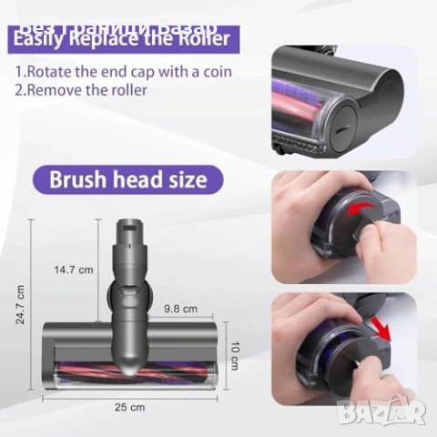 Нова Електрическа ролкова четка за прахосмукачка Dyson V6 DC74 SV09 подове килими, снимка 3 - Прахосмукачки - 54150867