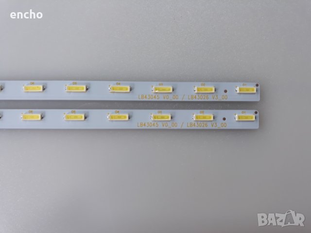 Back light LED LB43045 V0_00 / LB43026 V3_00 от Sony KD-43XF7596, снимка 3 - Части и Платки - 29215118