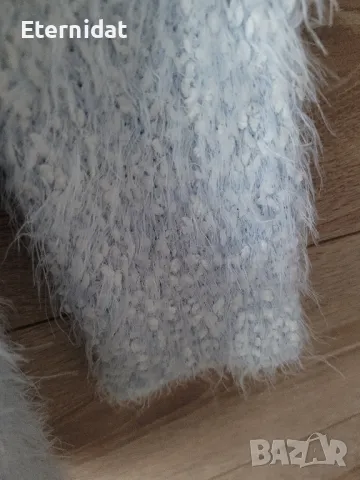 Пухена синя връхна жилетка , снимка 12 - Жилетки - 47803628