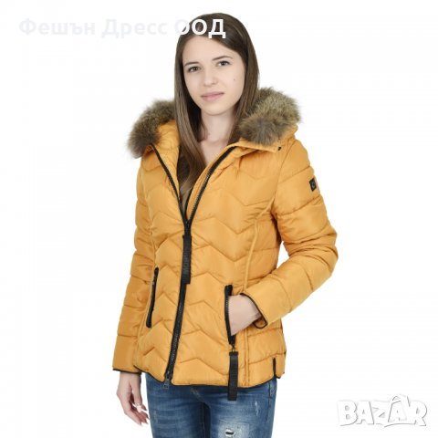 ТОП ЦЕНА Дамско зимно шушляково яке – 4089 качулка с естествен пух от лисица, снимка 5 - Якета - 31334620