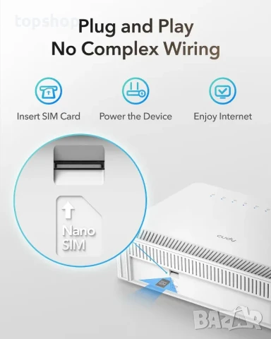 Нов Cudy LT500E 4G LTE Cat 4 модемен рутер със слот за SIM карта, AC1200 WiFi, OpenVPN, Wireguard..., снимка 7 - Рутери - 50693738