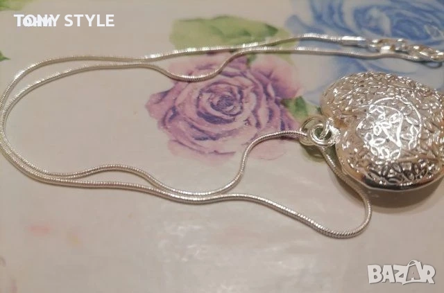 Нежно Сребърно Колие Сърце Ново , снимка 4 - Колиета, медальони, синджири - 51696857