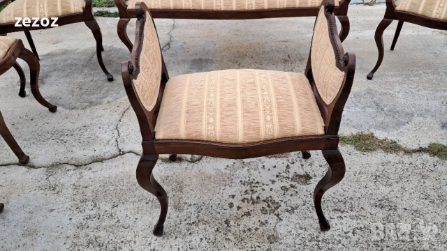 Комплект ретро махагонов масив, снимка 4 - Столове - 52848327