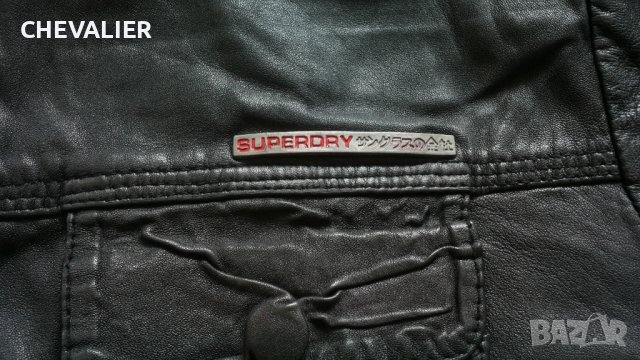SUPERDRY Leather Jacket Размер XL мъжко яке естествена кожа 8-57, снимка 5 - Якета - 42624368