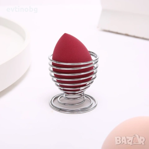 Комплект от 3 бр. тампони за нанасяне на грим по лицето с метална поставка HZS347, снимка 6 - Други - 53922507