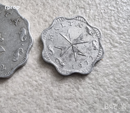  Малта.  5 и 10  цента. 2 и 5 мила. 1972 година. 4 бройки., снимка 10 - Нумизматика и бонистика - 44761835