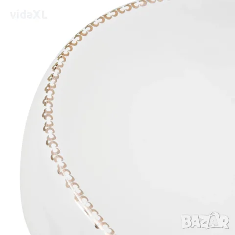 vidaXL Мивка за плот, бяла, овална, 59x40x15 см, керамика, снимка 7 - Мивки - 56146181
