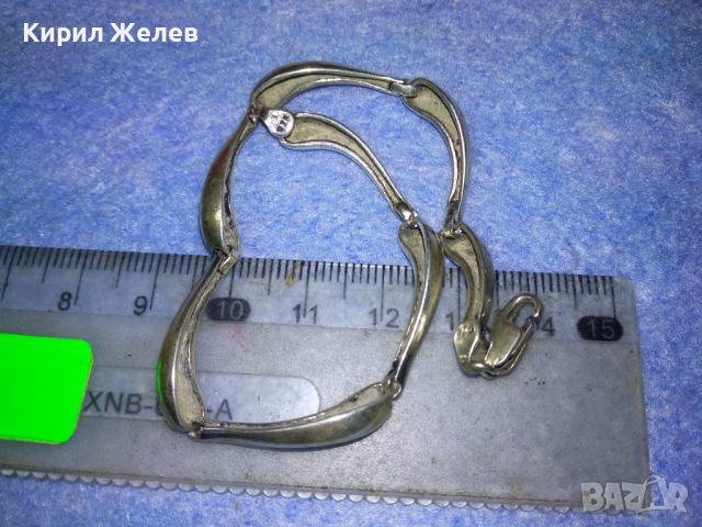 ЕЛЕГАНТНА СРЕБЪРНА ГРИВНА СРЕБРО 925 с БЯЛА ПОЗЛАТА ДИЗАЙНЕРСКО АРТ БИЖУ 43193, снимка 11 - Гривни - 44723552