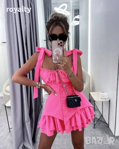 Стилна розова дамска рокля , снимка 8 - Рокли - 50413949