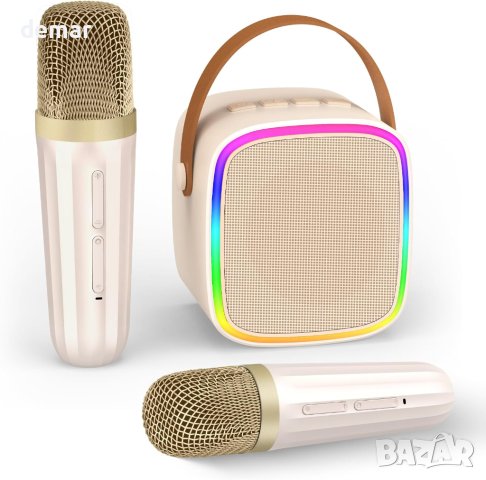 Караоке машина Texpot с 2 безжични микрофона, преносим Bluetooth високоговорител за деца, снимка 1 - Музикални играчки - 44476828