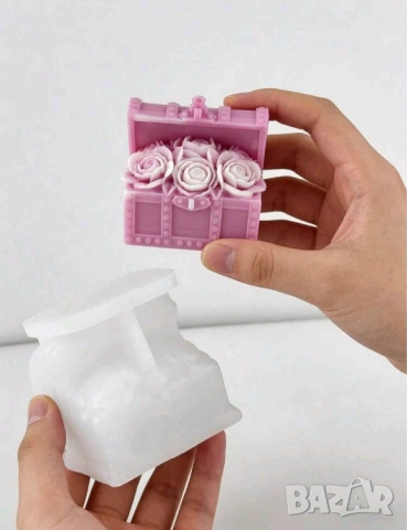 Молд сандък с цветя, снимка 3 - Форми - 54226197