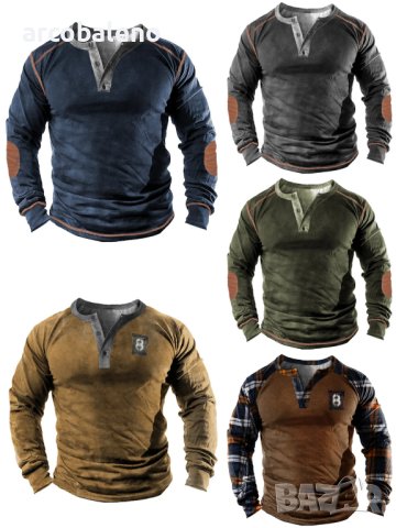 Мъжки тениска с дълъг ръкав, 5цвята 
