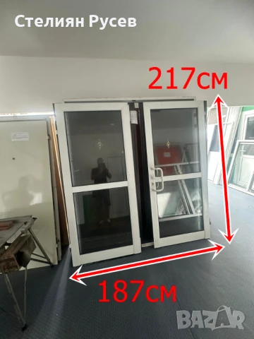 300788 ALU алуминиева дограма  врата / врати 187/ 217см - цена 450 лв                              м