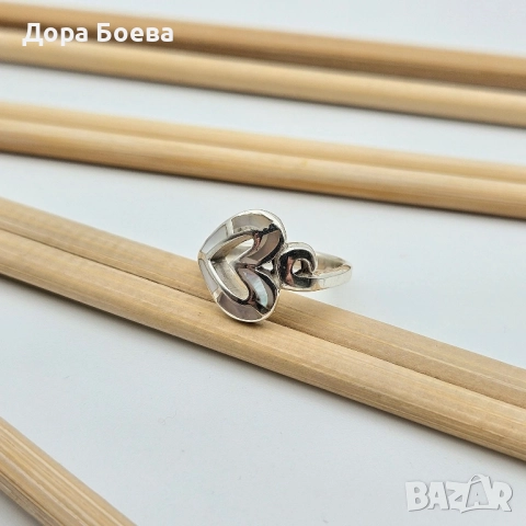 Сребърен пръстен: "Елмарис", снимка 2 - Пръстени - 52379692