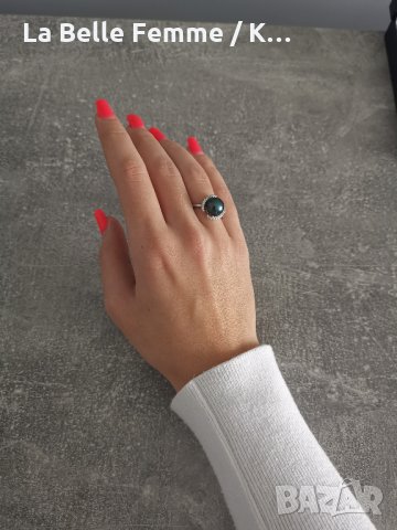 Сребърен пръстен с красива перла, снимка 6 - Пръстени - 34981220