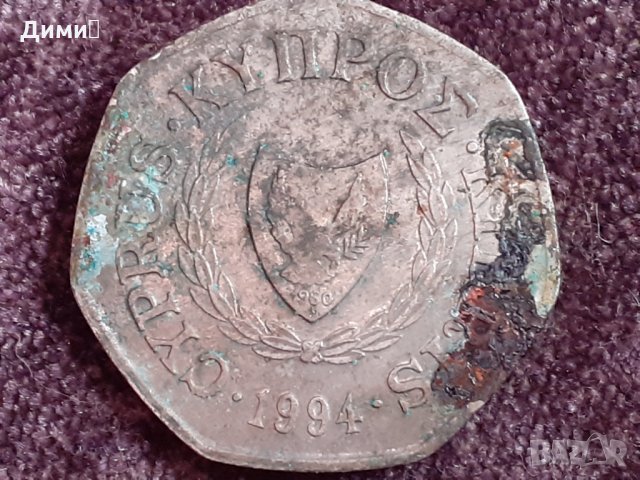 50 цента Кипър 1994, снимка 2 - Нумизматика и бонистика - 32163672