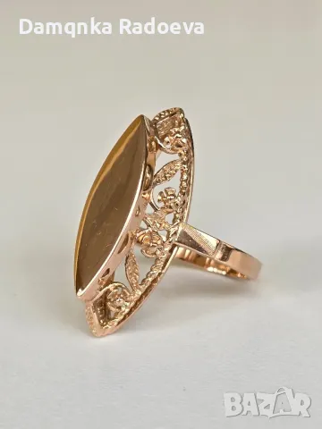 СССР златен пръстен проба 583 14 карата, снимка 15 - Пръстени - 49783412