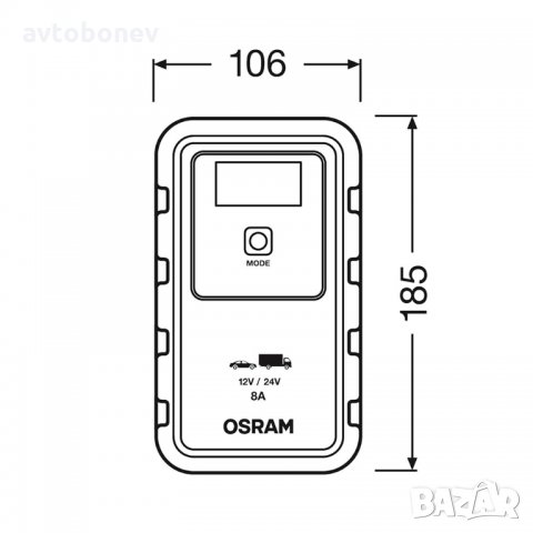 SМАRТ зарядно за акумулатор OSRAM 908 - 12/24V,8A, снимка 8 - Аксесоари и консумативи - 35487671