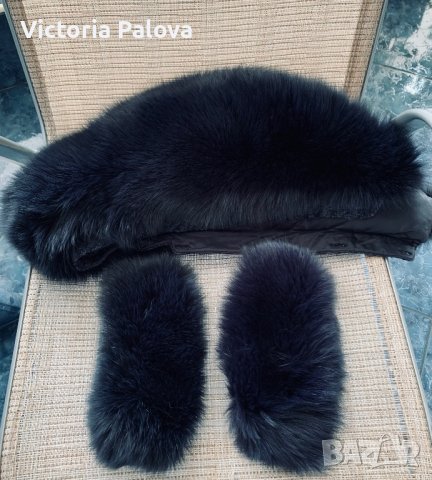 Яка и наръкавници от полярна лисица/естествен косъм, снимка 8 - Палта, манта - 38966210