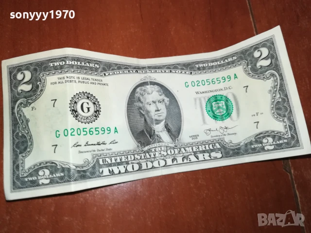 2 ДОЛАРА-РЯДКА БАНКНОТА ЗА КОЛЕКЦИЯ 1408251057