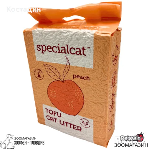 Натурална Соева Котешка Тоалетна/Постелка - 2.5кг - аромат Праскова - Special Cat Tofu Cat Litter