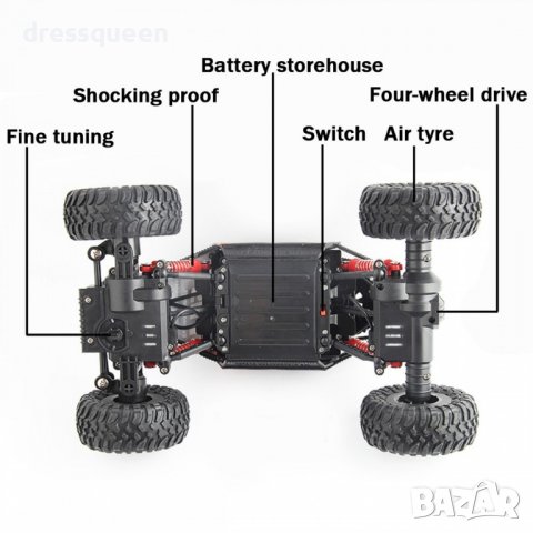 2104 ОФРОУД ДЖИП С ДИСТАНЦИОННО, снимка 6 - Електрически играчки - 37479861