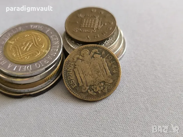 Монета - Испания - 1 песета | 1944г., снимка 2 - Нумизматика и бонистика - 50352812