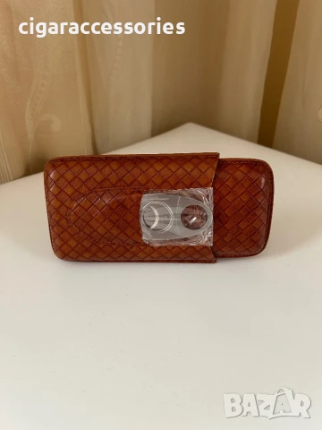Кожен калъф Cohiba за 3 пури с джоб за резачка – подаръчна кутия, снимка 4 - Табакери - 50898555