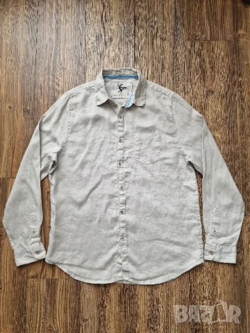Страхотна мъжка ленена риза POUROU , 100% лен , размер L
