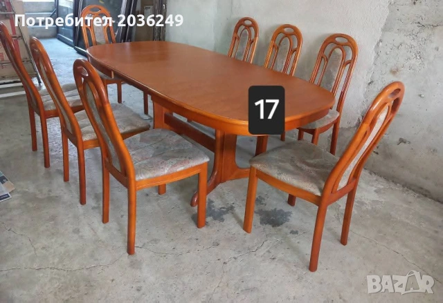 Комплект масивна разтегателна маса- автомат с 8 стола, снимка 5 - Маси - 54137462