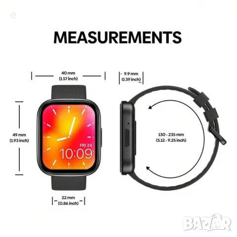 Смарт часовник Zeblaze GTS 3 PLUS, AMOLED, 2.15'', Разговори,Водоустойчив. Сив НОВ, снимка 15 - Смарт часовници - 47962963